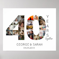 40 Years Photo Collage ruby Wedding Anniversary