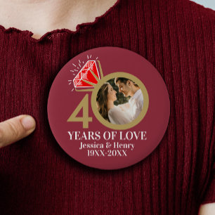 40 years ruby wedding anniversary ring photo 1 inch round button