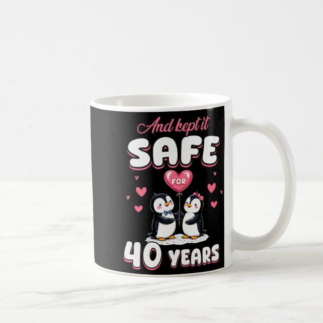 40 Years Wedding Anniversary Penguin Couples Match Coffee Mug (Right)