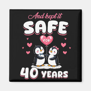 40 Years Wedding Anniversary Penguin Couples Match Magnet