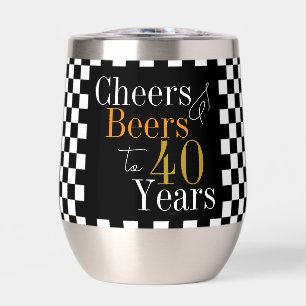 40e anniversaire Cheers Bières noir et blanc Chèqu