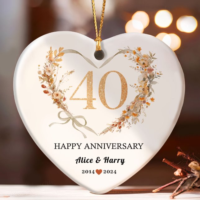 40e anniversaire 💕 coeur en forme de souvenir en  (Créateur téléchargé)