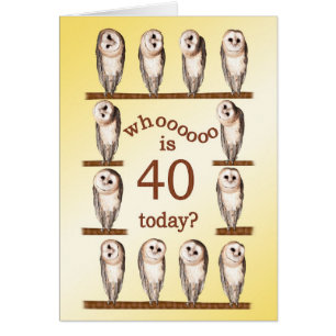 40e anniversaire, Curious owls card.