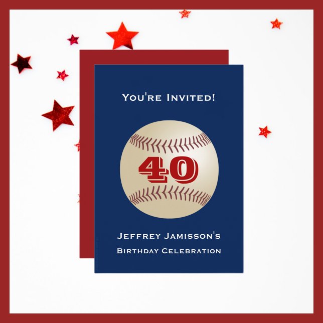 40e anniversaire de fête Invitation Baseball (Créateur téléchargé)