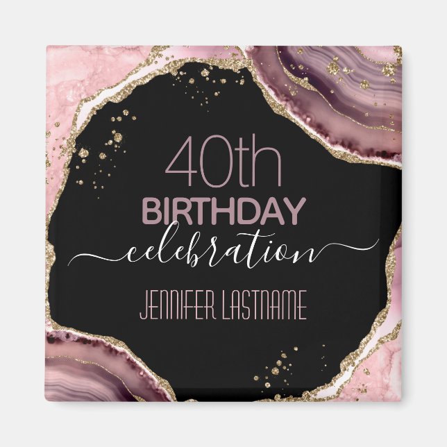 40e anniversaire de la fête Pierre et or Magnet (Devant)