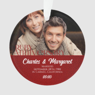 40e anniversaire de Ruby photo rouge et blanc