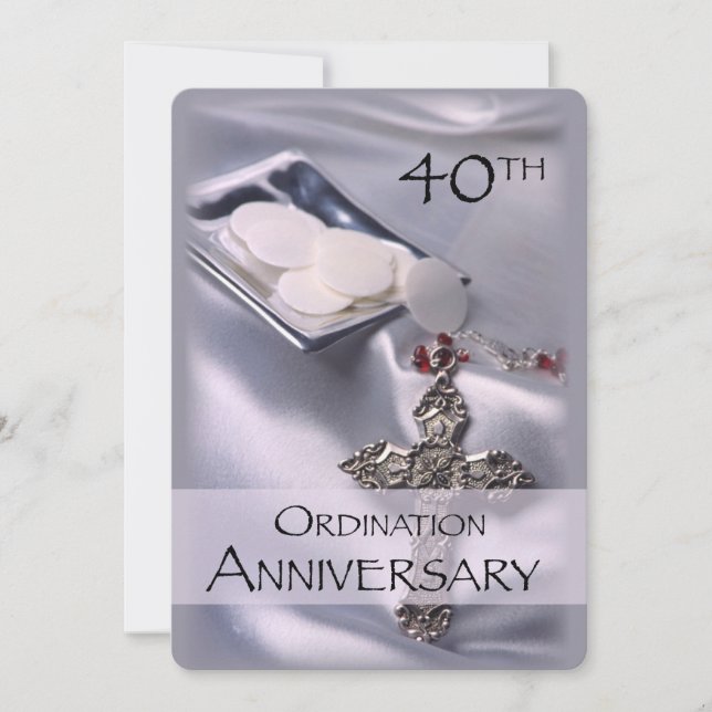 40e anniversaire d'ordination Invitation Cross hôt (Devant)