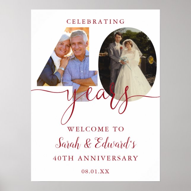 40e anniversaire du Mariage 2 Affiche de bienvenue (Devant)