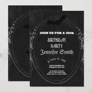40e anniversaire fête gothique rouge Invitation