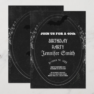 40e anniversaire fête gothique rouge Invitation