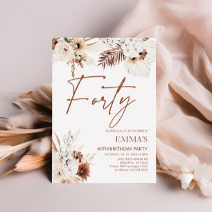 40e anniversaire Invitation Boho Pampas