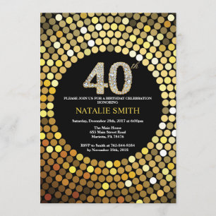 40e anniversaire Invitation Parties scintillant no