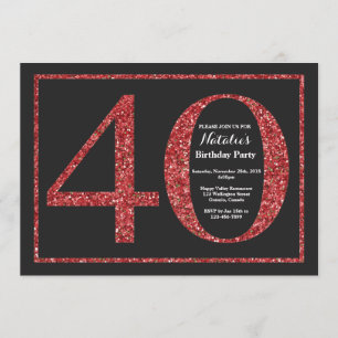 40e anniversaire Invitation Parties scintillant ro