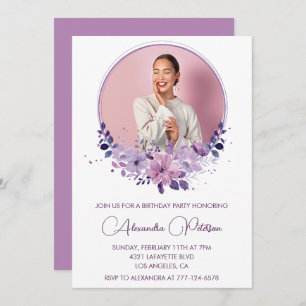 40e anniversaire invitation Photo Elegant Boho vio