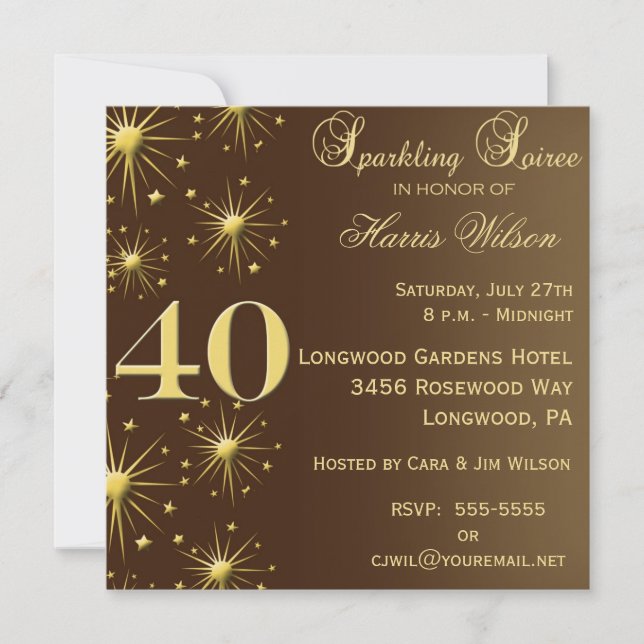 40e anniversaire Invitations (Devant)