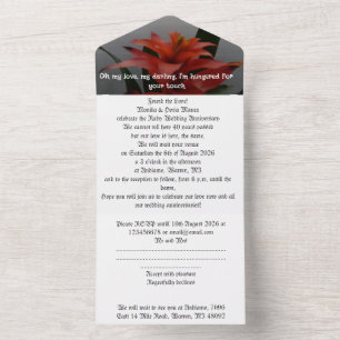 40e anniversaire mariage invitation ruby rain mot