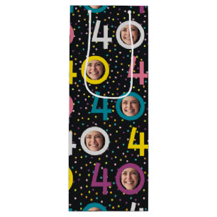 40e anniversaire Personnaliser photo Sac cadeau vi