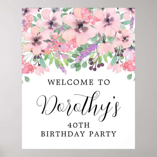 40e anniversaire Purple rose Fleur sauvage Affiche (Devant)