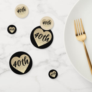 40e anniversaire table confetti