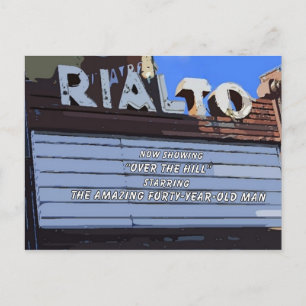 40e Carte postale d'anniversaire "Over the Hill"