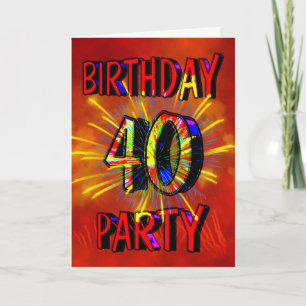 40e fête d'anniversaire Invitation