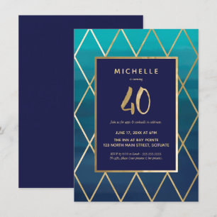 40e Invitation anniversaire - Elégant Quarantième