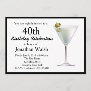 40e Martini surprise Invitation d'anniversaire