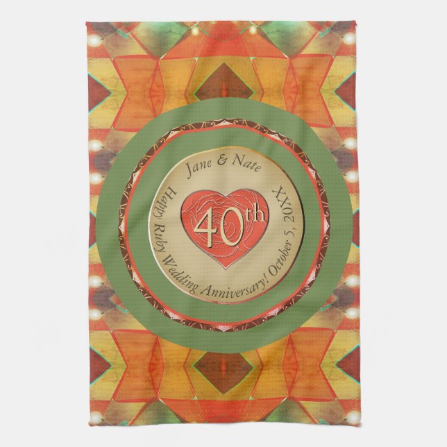 40e/Tout Anniversaire Serviettes de cuisine (Vertical)