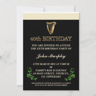 40ème anniversaire d'Irlande Invitation