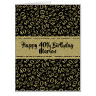 40ème motif numérique géant d'anniversaire or/noir