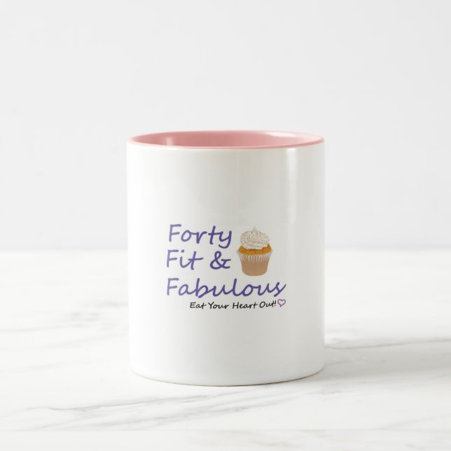 40FitFabulous2 Two-Tone Coffee Mug (Center)