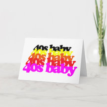 40s Baby Retro Colourful Typography 40th Birthday