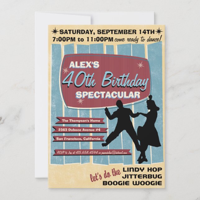 40s Swing Dance Party Invitation (Front)
