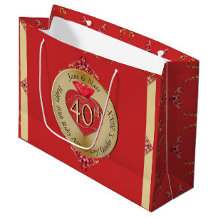 40th/15th Ruby Red Large Gift Bag