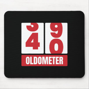 40th 40 Birthday Funny Gift Men Women Oldometer -4 Mouse Pad