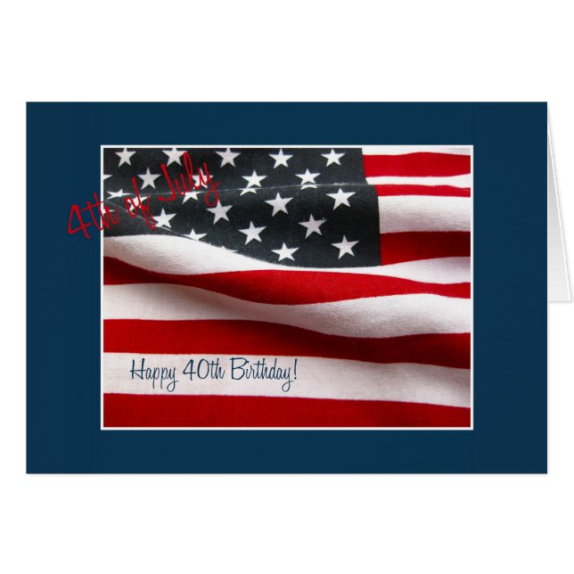 40th 4th of July Birthday (Front Horizontal)