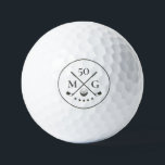 40th 50th 60 Birthday Golf Monogram Modern Balls<br><div class="desc">Looking for the perfect gift for Dad and customisable? Celebrate Father's Day and his birthday with a personalized golf-themed 40th 50th 60 Birthday Golf Monogram Golf design</div>