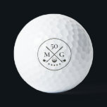 40th 50th 60 Birthday Golf Monogram Modern Golf Balls<br><div class="desc">Looking for the perfect gift for Dad and customisable? Celebrate Father's Day and his birthday with a personalized golf-themed 40th 50th 60 Birthday Golf Monogram Golf design</div>