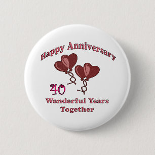 40th. Anniversary 2 Inch Round Button
