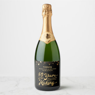 40th Anniversary 40 YEARS IN THE MAKING Black Gold Sparkling Wine Label