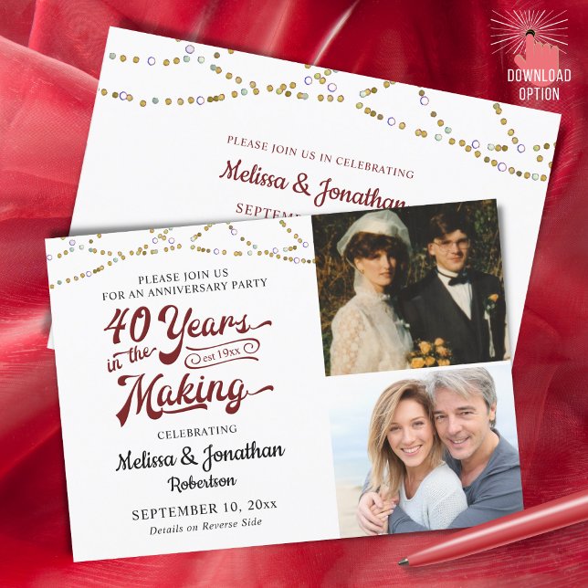 40th ANNIVERSARY 40 YEARS IN THE MAKING Ruby Invitation (Creator Uploaded)