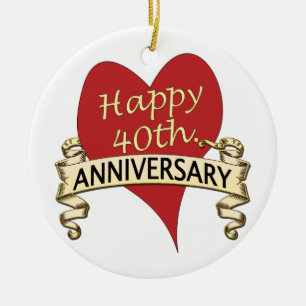 40th. Anniversary Ceramic Ornament