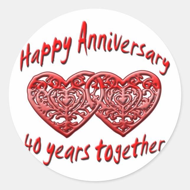 40th. Anniversary Classic Round Sticker (Front)