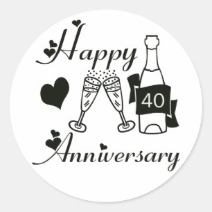 40th. Anniversary Classic Round Sticker