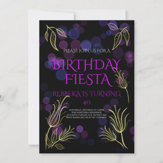 40th anniversary invitation with black background