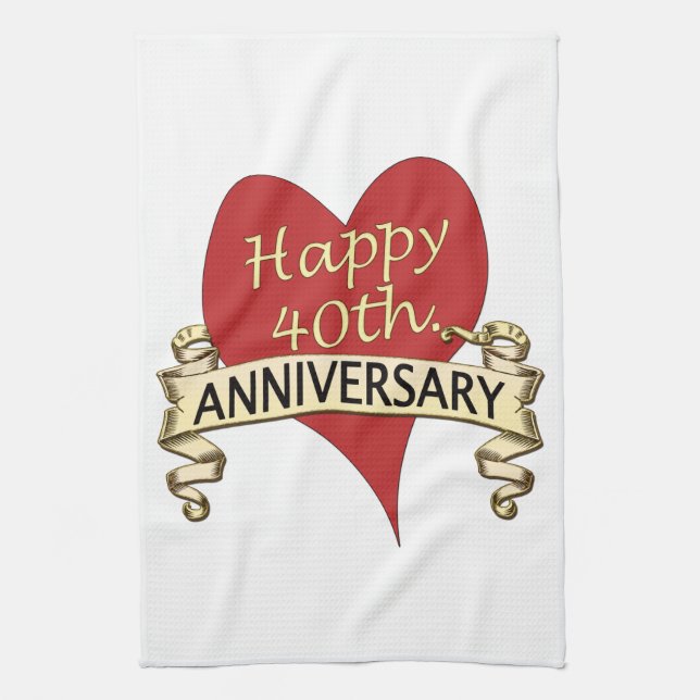 40th. Anniversary Kitchen Towel (Vertical)