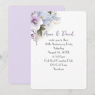 40th Anniversary Party Floral Bouquet Invitation