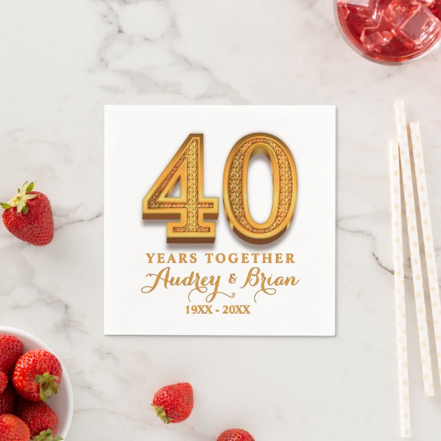 40th Anniversary Personalized Napkin (Insitu)