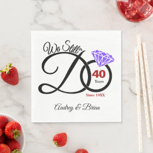 40th Anniversary Personalized Napkin