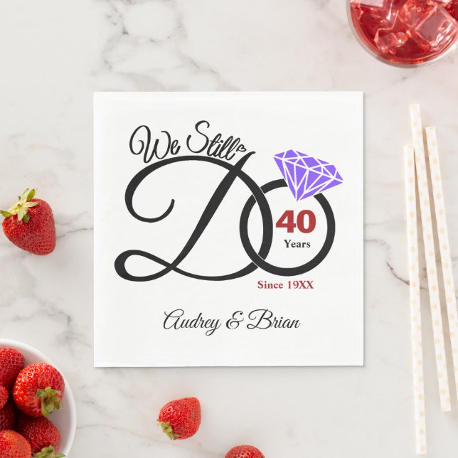 40th Anniversary Personalized Napkin (Insitu)
